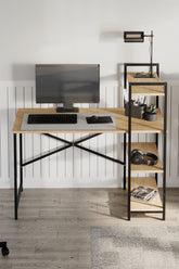 Birou de studiu metalic cu 3 rafturi