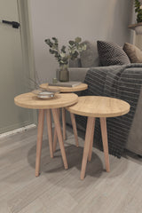 Set 3 Masute Cu Picior De Lemn